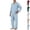 Light Blue, variant on HAJWOH Mens Pajama Set, Soft Long Sleeve Pajamas Lightweight Button Up Sleepwear Lounge Pjs Set
