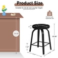 thumbnail image 2 of AENKYO 26" Swivel Bar Stools Set of 2, Counter Height Island Stools for 34"-40" Counters, Fabric Padded, Black, 2 of 7