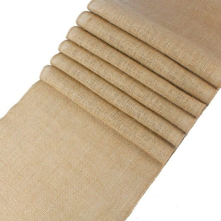 

ZCYH Pack of 20 Wedding 12 x 108 inch Burlap Table Runner Natural Jute Country Vintage for Wedding Banquet Decoration \u2013 Natural Jute Burlap