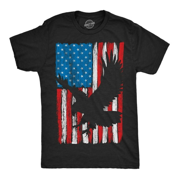 Mens Eagle In Flag Awesome T Shirt Fourth Of July Graphic Tee for Men Graphic Tees