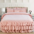 thumbnail image 2 of Home Soft Things 4 Piece Ruffle Matte Satin Bedspread Set - Pink - King (78" x 80" + 24"), 2 of 7