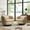 Leather-Cream, variant on Barrel Swivel Chair Set of 2 for Living Room, Faux Leather Office Chair with Curved Back and Arms, Vintage 360° Rotating Lounge Chair-Light Brown