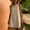 Khaki, variant on Women's Linen-Look Sleeveless Shift Dress Round Neck Casual Mini Dress Black L