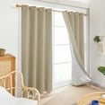 thumbnail image 4 of Deconovo Blackout Curtain, 2 Panels, Beige, 52x72 Inch, Room Darkening Drapes with Silver Coating, 4 of 7