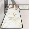 thumbnail image 2 of Kitchen Rugs Sets Of 2,White Gold Leaf Marble Pattern Anti Fatigue Kitchen Mat Rugs Non Slip Washable,Decorative Kitchen Floor Mats for Kitchen,Sink,Laundry,17"x47"+17"x47", 2 of 5