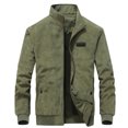 thumbnail image 2 of Men's Corduroy Jackets Warm Lined Slim Fit Trucker Jacket with Inner Pockets Fall Winter Jacket for Men (Army Green XXL), 2 of 8