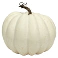 thumbnail image 2 of Artificial Pumpkin Decoration, 20cm Halloween Tabletop Prop with White Base and Orange Glitter for Autumn Display, 2 of 9