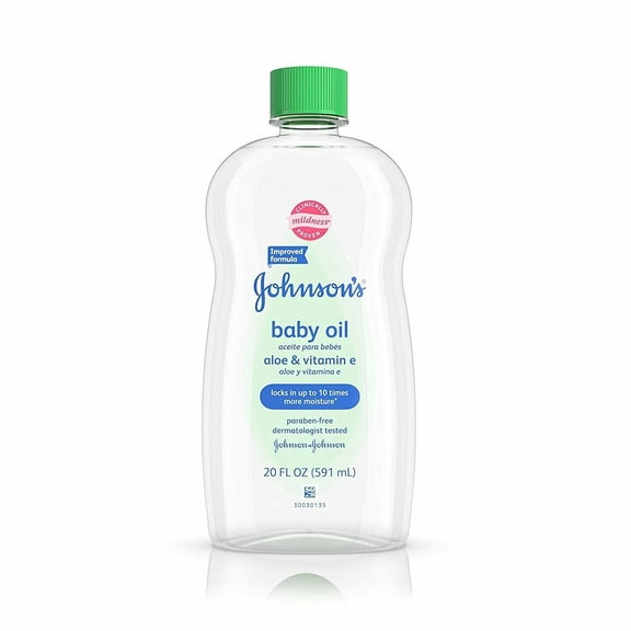 Johnson's Baby Oil, Aloe Vera & Vitamin E Rough Skin Moisturizer, 14 oz