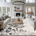 thumbnail image 3 of Area Rug for Living Room, Grey Eucalyptus Non-Slip Indoor Large Carpet for Bedroom/Dining Room, Farmhouse Weeping Leaves on Linen Washable Low-Profile Rectangle Floor Runner Rugs - 6 x 9 Ft, 3 of 8