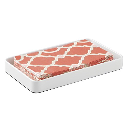 mDesign Steel Guest Towel Holder Tray for Bathroom White Walmart