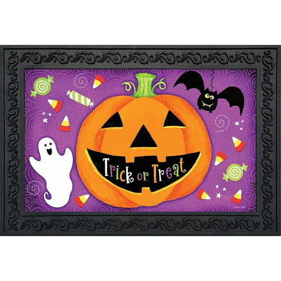 Briarwood Lane Halloween Treats Jack O'lantern Doormat