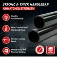 thumbnail image 3 of Krator Motorcycle Black Z-Bar Handlebar 1 Inch Compatible with Harley Davidson Dyna Super Glide Sport, 3 of 7