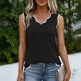 thumbnail image 5 of Women's Solid V-Neck Sleeveless Knit Sweater Tank Top Casual Layering Summer Top, 5 of 8