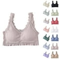 thumbnail image 3 of Xfvqtps Wireless Bras for Women No Underwire Rib Lace Removable Padded Bras for Everyday Beige, 3 of 3