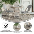 thumbnail image 4 of Emma + Oliver Indoor/Outdoor Bistro Style 31.5 in. Table with Black & White Textilene, Glass Top, and Two Chairs - Light Natural Frame, 4 of 10