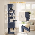 thumbnail image 4 of Hzuaneri Cat Tree, 79.9" Tall Indoor Cat Tower with Scratching Posts, Large Platform, 2 Caves & Basket, Dark Grey, 4 of 9