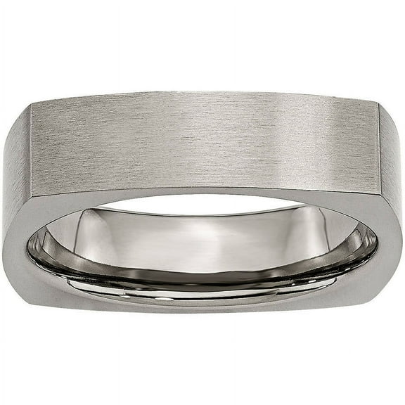 Titanium Square 6mm Satin Band