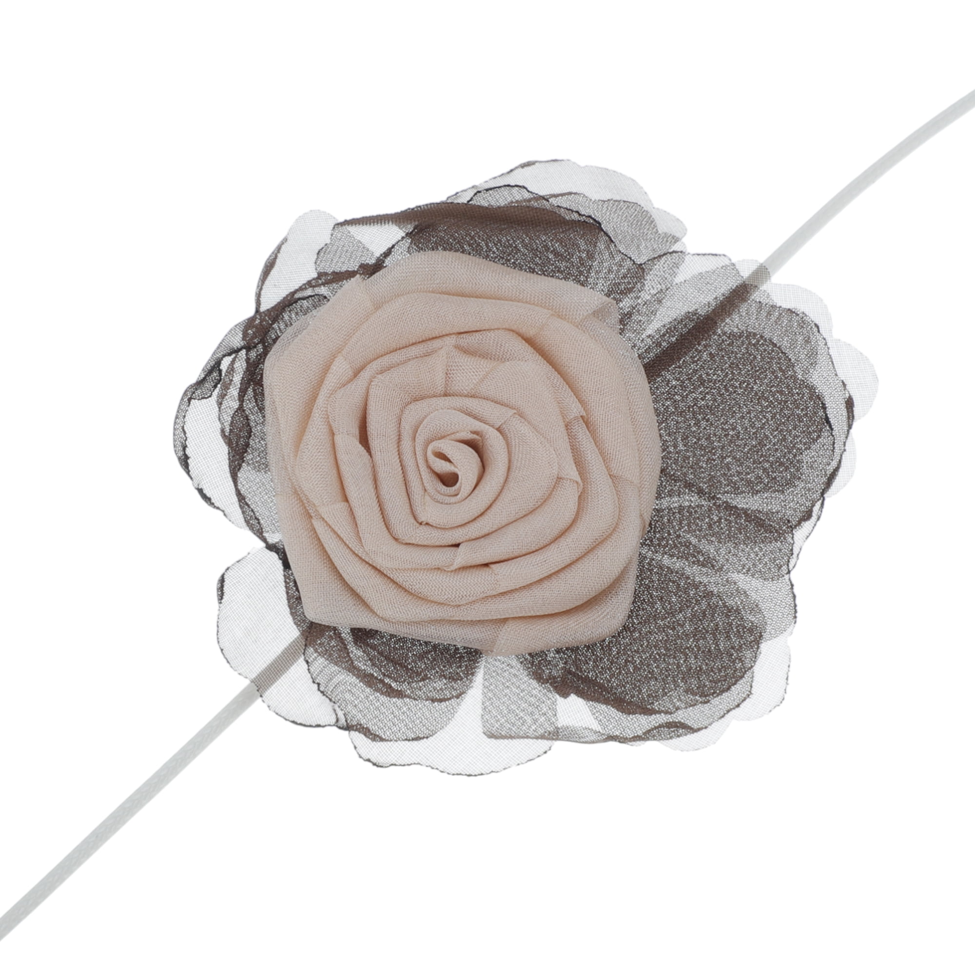 Unique Bargains Flower Choker Necklace 1Pc Apricot Gray