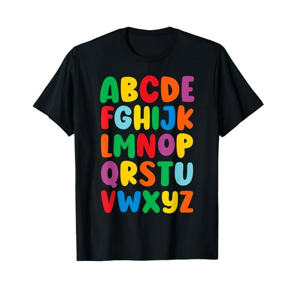 Kids ABCs Shirt Alphabet Colorful Letters Reading Kids T-Shirt