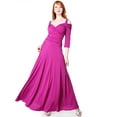 thumbnail image 4 of Evanese Women's Elegant Slip On Long Formal Evening Dress with 3/4 Sleeves, 4 of 4