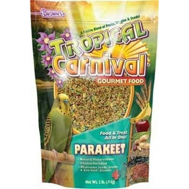 Brown's Tropical Carnival Parakeet Bird Food, 20 Lb