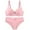 Pink, variant on Bra and Panty Sets for Women Seamless Bralettes and Mid Waisted Thong Sets Comfortable Solid Sports V Neck Bras and Panty Thongs Sets