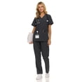 thumbnail image 1 of Conjunto de pijama quirúrgico Nautica para mujer, transpirable y elástico, con 9 bolsillos, 1 of 7