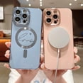 thumbnail image 4 of Compatible with iPhone 15 Pro 5g 2023 Magsafe Phone Case iPhone 15 Pro 5g Cute Love Heart Case Luxury Plating Magnetic Cover for Women Shockproof Soft Silicone Bumper for 15 Pro 6.1 (Pink), 4 of 6