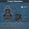 thumbnail image 6 of Homall Gaming Chair Fabric Computer Chair Massage Game Chair Cloth Office Chair with Headrest, Lumbar Support & Footrest,Gray, 6 of 7