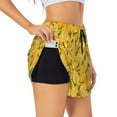 thumbnail image 2 of Bixox Women's Yellow Limes pattern 2 in 1 Running Shorts - Lightweight Athletic Workout Gym Yoga Shorts Liner with Pockets - X-Large, 2 of 7