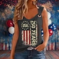 thumbnail image 2 of WEIWEN 250 Anniversary USA Shirt Women Sleeveless 4th of July Shirts Womens America Flag Tshirt 250th Patriotic Tee Tops Grey, M, 2 of 5