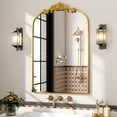 thumbnail image 2 of BEAUTYPEAK 40"x26" Vanity Wall Mirror Decorative Vintage Arch Bathroom Mirror,Gold, 2 of 8