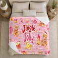 thumbnail image 5 of Jingle Jolly Joy Festive Teddy Bears Gifts Christmas, Festive Holiday Scene, Warm Flannel Blanket for Living Room and Reading Nook, Art Lovers Christmas Gift, Festive Home Decor, 5 of 9
