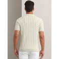 thumbnail image 2 of DARING DIVA Men's Short Sleeve Button Regular Fit Knit Texture Polo Shirt S Apricot, 2 of 5