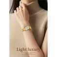 thumbnail image 3 of Explojoy Elegant Women’s Quartz Watch – Square Dial, Mother of Pearl Face, Diamond Details, Waterproof, Leather Band, 3 of 10