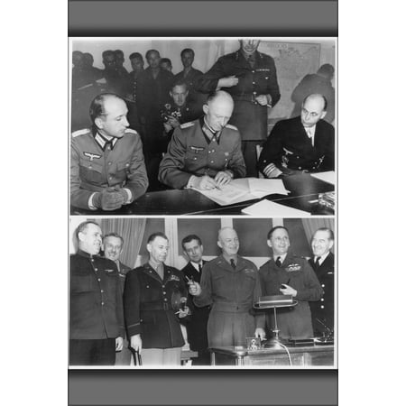 24"x36" Gallery Poster, surrender of Germany in Reims, France 7 may 1945