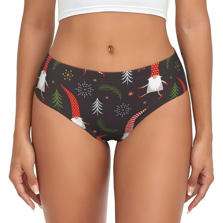 Uemuo Cute Christmas Gnomes Pattern Women s Cotton Underwear Full Coverage Briefs Soft Stretchy Breathable Underwear Brief-XX-Large