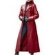 thumbnail image 2 of Abrigo largo de cuero sólido de otoño e invierno Sexy de moda para mujer abrigo cortavientos de cuero de imitación Fridja  po5140, 2 of 5