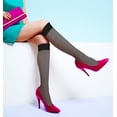 thumbnail image 5 of Sheer Knee High Socks, 6 Pairs 20D Premium Silky Soft Nylon Stockings Control Top Reinforced Toe, 5 of 6