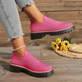 thumbnail image 2 of Loafers for Women Knit Mesh Rhinestone Platform Lug Sole Casual Slip on Walking Shoes Comfortable Dressy Flat Shoes Watermelon Red Size 8.5, 2 of 8