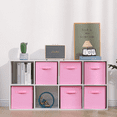 thumbnail image 3 of WERSEON Fabric Storage Bins, 6 Pack Durable Storage Cubes with Handles, 11" Foldable Cube Baskets for Closet and Toys, Pink, 3 of 10