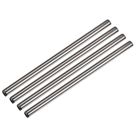 Reusable Metal Straws 4Pcs, Stainless Steel Straight Drinking Straw 8.5" Long for Boba Tea Milk Shake Juice  Silver