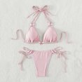 thumbnail image 4 of WILLBEST Trajes de Baño Mujer Completo Conjunto de Bikini de Tanga de Dos Piezas de Color Puro Para Mujer Traje de Baño de Triángulo Sexy Trajes de Baño de Tiras, 4 of 7