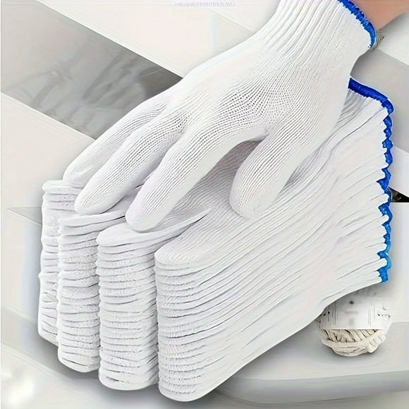 KEINXS 24-Pack Durable Cotton Thread Work Gloves Unisex Adult Size for Factory and Field Labor Breathable Fabric Material