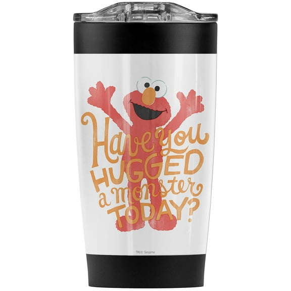 Sesame Street/Hugged A Monster Stainless Steel Tumbler 20 oz Coffee Travel Mug/Cup, Vacuum Insulated & Double Wall with Leakproof Sliding Lid | Great for Hot Drinks and Cold Beverages