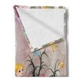thumbnail image 2 of Cartoon Soft Flannel Fleece Throw Blanket, Princess in Front of a Castle with Blossoming Flowers Fairytale, Cozy Plush for Indoor and Outdoor Use, 60" x 80", Multicolor, by Ambesonne, 2 of 5
