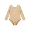 thumbnail image 5 of Zaldita Kids Girls Ballet Dance Gymnastics Fleece Leotard Long Sleeve Nude Bodysuit Athletic Biketard Top Round Neck 6-7, 5 of 7