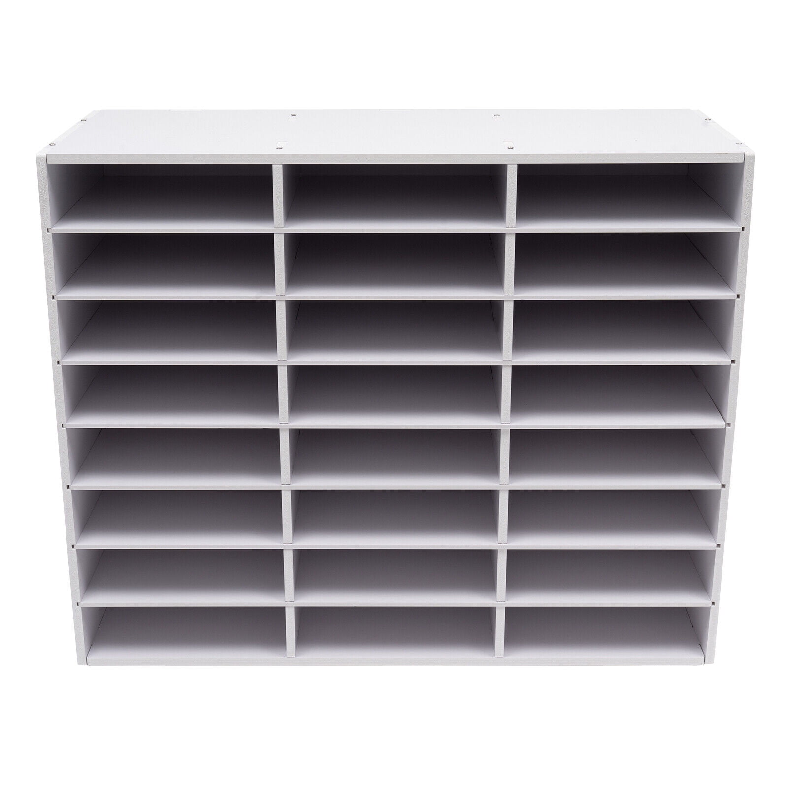 Desktop File Holder, Office Mailbox 24-compartment Literature Organizer Modern White Literature Organizer, 29*11.9*23.5in