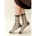 thumbnail image 7 of Women's 6 pairs Floral Plaid Print Crew Socks, 7 of 7