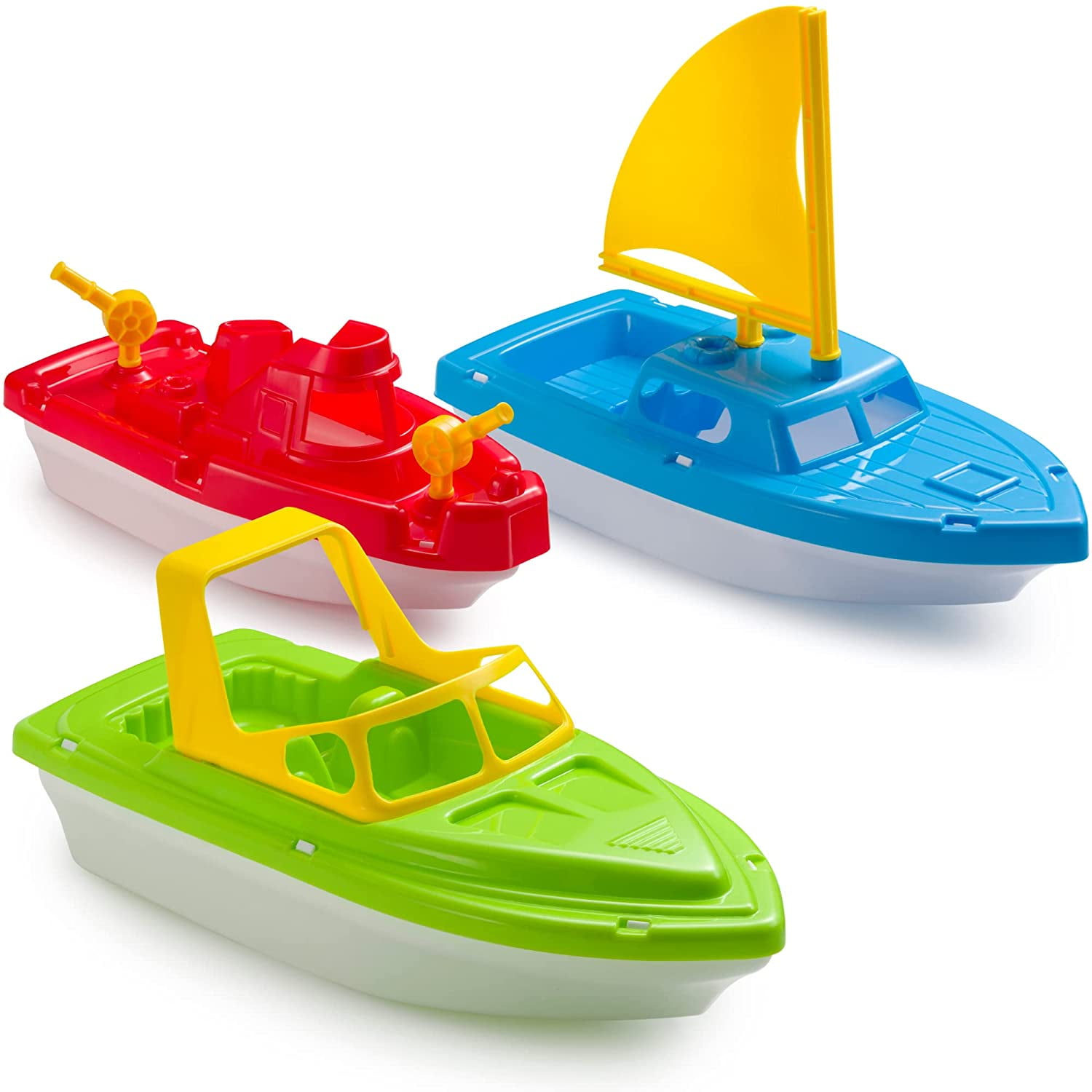 Hhhc Toy Boat Bath Toys Children s Toy Boat Combo 3 Pack Kids Beach Toys Set Of 3 Includes X1 Sail Boat X1 Speed Boat And X1 Tugboat Toy Boat